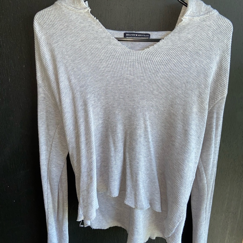 Cropped hooded shirt